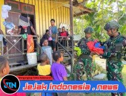 Perkokoh tali asih Satgas Pamtas Kewilayahan RI-PNG Yonif 521/DY Pembinaan teritorial di Distrik Benawa