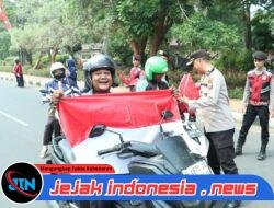 Dorong Semangat Nasionalisme, Kapolres Bangkalan Bagi – bagi Bendera Merah Putih
