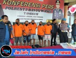 Polresta Banyuwangi Ungkap Sindikat Curanmor, Amankan 8 Motor dan 6 Tersangka