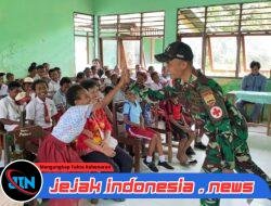 Satgas Yonif 131/Brajasakti Gelar Penyuluhan Kesehatan dan Berbagi Makanan Bergizi di SD Yanendega