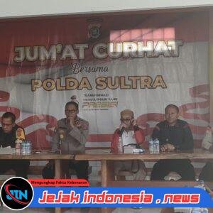 Ditlantas Polda Sultra Ikuti Giat Jumat Curhat Bersama Masyarakat Kelurahan Baruga