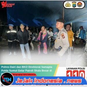Polres Dairi dan BKO Direktorat Samapta Polda Sumut Gelar Patroli Skala Besar di Parbuluan VI