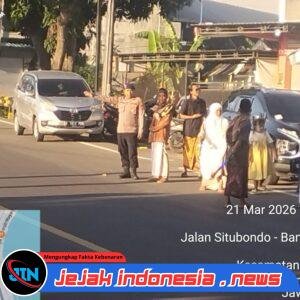 Personel Satpolairud Polresta Banyuwangi Melaksanakan Pengamanan Sholat Idul Fitri 1447 H di Masjid Uswatun Hasanah
