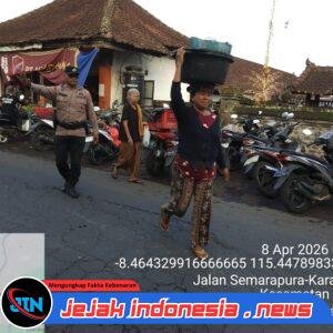 Antisiapsi Macet, Polsek Sidemen Gaktur Lalin Depan Pasar