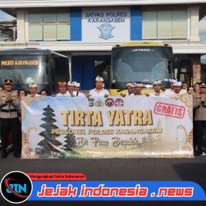Perkuat Iman dan Taqwa, Kapolres Karangasem Lepas Rombongan Tirtayatra ke Pura Besakih