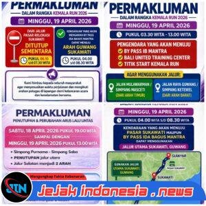 Jelang Kemala Run 2026 Polda Bali Sosialisasikan Pengalihan Arus Lalu Lintas Di Jl I.B. Mantra Gianyar