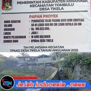 Hendra Tololiu “Murkaa”! Dugaan Korupsi Proyek Talud & Dana BUMDes Desa Tikela Menguak—Kejari Minahasa Didesak Segera Periksa Kades dan Perangkat!