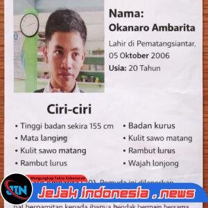 Polsek Gunung Malela Sebarkan Informasi Orang Hilang — Okanaro Ambarita Pergi Malam Minggu Bawa Motor Tak Kunjung Pulang, Segera Lapor Jika Mengetahui Keberadaannya
