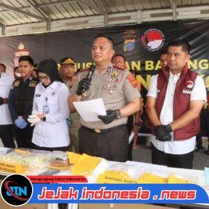 Polres Batu Bara Press rilis Ungkap Kasus Narkoba dan Musnahkan 1.210,07 gram Narkotika.