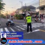Antisipasi Kecelakaan Terhadap Pelajar, Anggota Lantas Polres Karangasem Laksanakan Penyebrangan Pelajar Sekolah