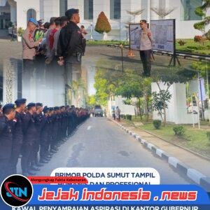 Brimob Polda Sumut Tampil Humanis dan Profesional, Kawal Penyampaian Aspirasi di Kantor Gubernur dengan Aman dan Kondusif