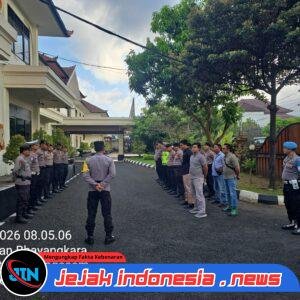 Laksanakan Tugas Piket Mako, Sat Lantas Polres Karangasem Ikuti Serah Terima Tugas Jaga