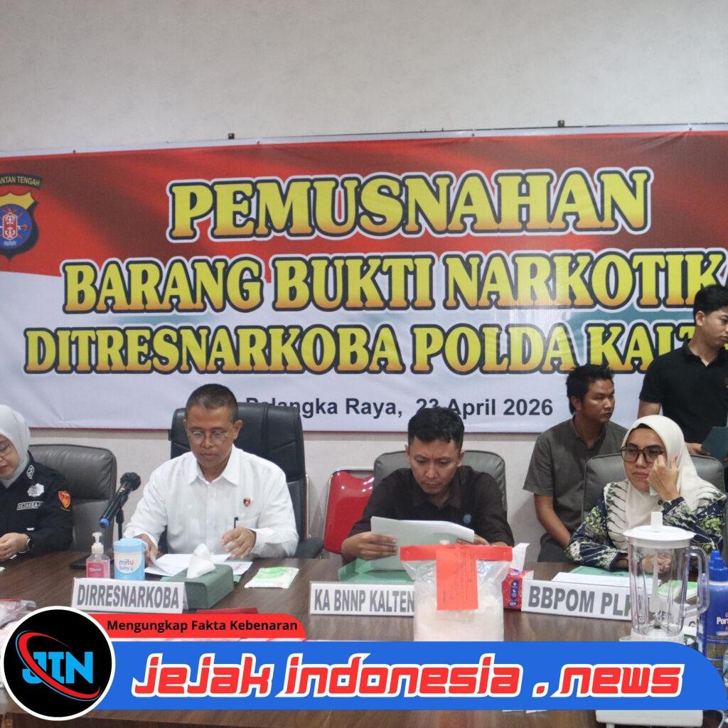 Polda Kalteng Musnahkan 5,43 Kg Sabu dan 412 Butir Ekstasi dari 13 Kasus