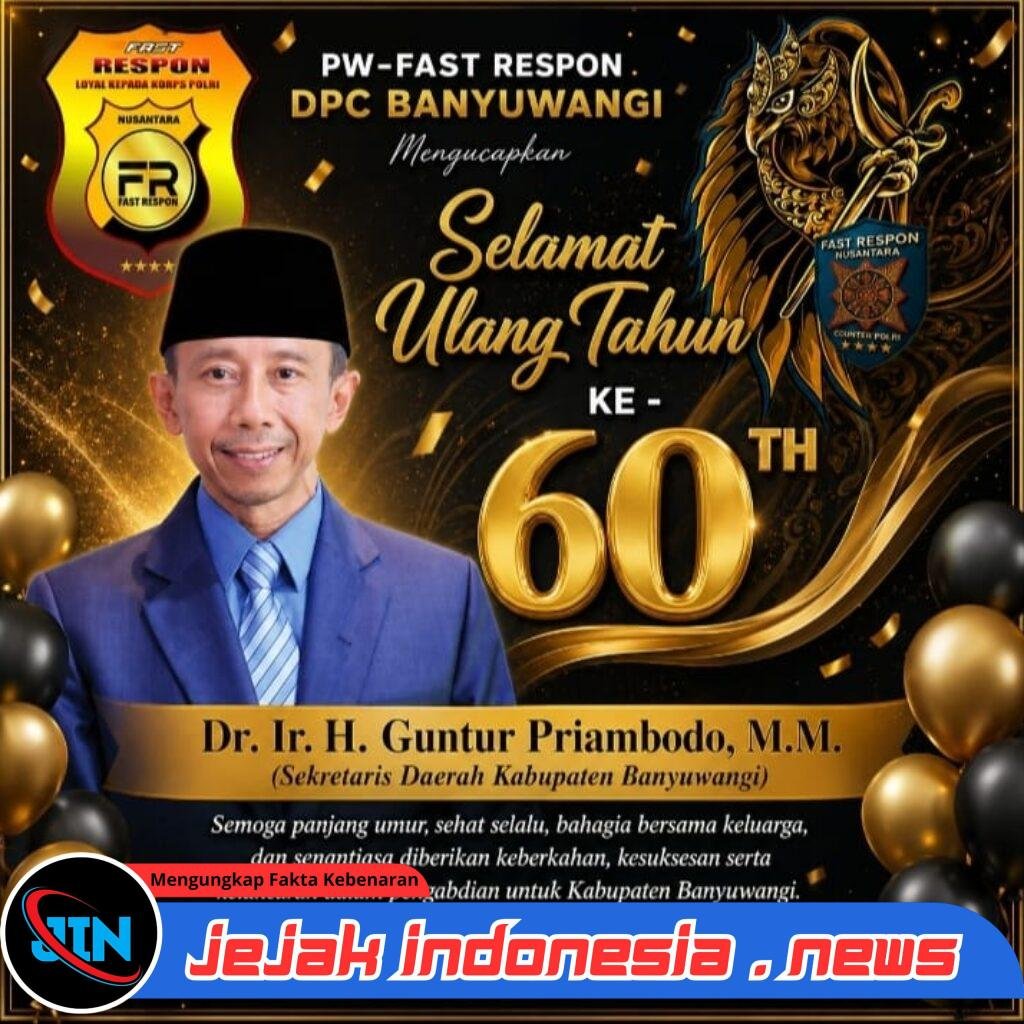 PW-Fast Respon DPC Banyuwangi Sampaikan Ucapan Selamat Ulang Tahun ke-60 untuk Sekda Banyuwangi Dr. Ir. H. Guntur Priambodo, M.M.