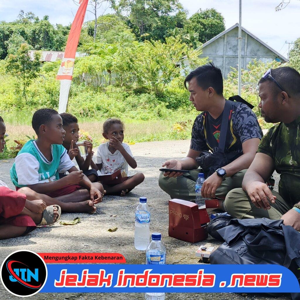 TNI Pererat Kemanunggalan dengan Rakyat, Bangun Kedekatan Bersama Anak-Anak melalui TMMD Ke-128 Kodim 1801/Manokwari