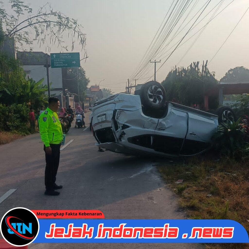 *Satlantas Polres Serang Olah TKP Lakalantas di Cikeusal, Korban Dilarikan ke RSUD Serang*