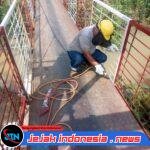 Progres 70 Persen, Polres Cilegon Bangun Jembatan Merah Putih di Kp. Cidohok Anyer