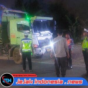 Tindak Lanjuti Perintah Kapolda Banten, Polres Serang Bersama Polsek Jawilan, Pol PP dan Dishub Sekat Truk ODOL Pengangkut Tambang di Cemplang.