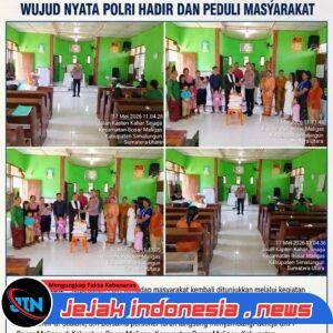 Kapolsek Bosar Maligas Salurkan Bansos kepada Jemaat GKPI, Wujud Nyata Polri Hadir dan Peduli Masyarakat