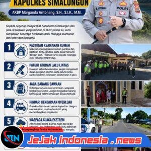 Libur Akhir Pekan Aman, Kapolres Simalungun AKBP Marganda Aritonang Keluarkan 7 Himbauan Kamtibmas untuk Masyarakat dan Wisatawan