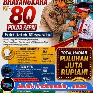 *SEMARAK BHAYANGKARA KE-80, POLDA KEPRI GELAR LOMBA KREATIF UNTUK JURNALIS HINGGA PELAJAR*