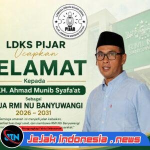 LDKS PIJAR Ucapkan Selamat kepada Dr. KH. Ahmad Munib Syafa’at sebagai Ketua RMI NU Banyuwangi 2026–2031