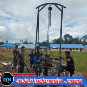 Presiden RI dan Kepala Staf Angkatan Darat Hadir untuk Rakyat,Melalui Satgas Yonif 123/Rajawali Bangun Sumur Bor di SMK Negeri 2 Mappi