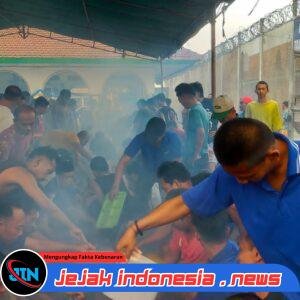 Momen Idul adha Lapas Banyuwangi, Warga Binaan Kompak Nyate Bareng