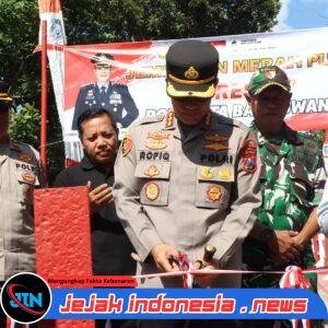DULU RUSAK, KINI JADI HARAPAN” POLRESTA BANYUWANGI RESMIKAN JEMBATAN MERAH PUTIH PRESISI UNTUK WARGA WATUKEBO