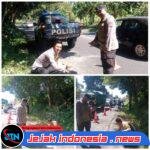 Kapolsek Kabat Bersama Jajaran Lakukan Penambalan Bahu Jalan Terkikis Demi Keselamatan Pengguna Jalan