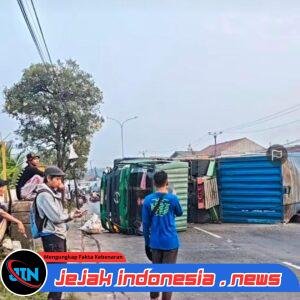 Evakuasi Truk Kontainer Terguling di Kedungwaringin Picu Kemacetan Pagi Hari