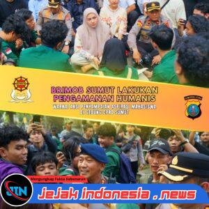 Pengamanan Humanis Warnai Aksi Penyampaian Aspirasi Mahasiswa di Gedung DPRD Sumut”