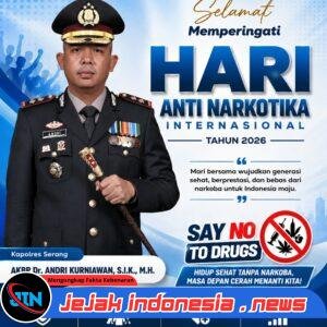Kapolres Serang dan Jajaran Ucapkan Selamat Hari Anti Narkotika Internasional 2026