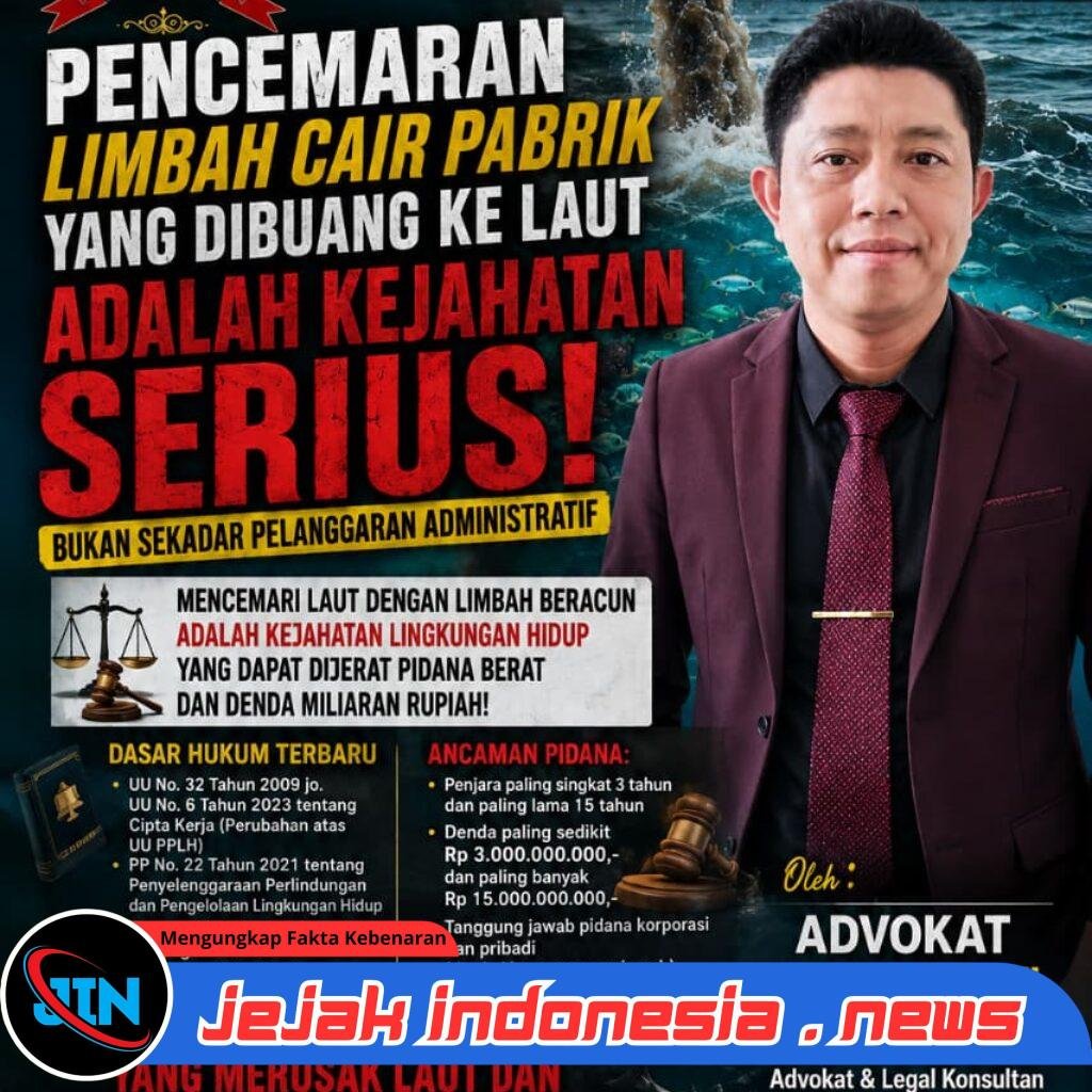 Buang Limbah Cair Pabrik Kelaut Suatu Kejahatan Lingkungan Yang Tak Bisa Ditoleransi