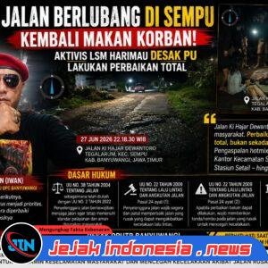 Jalan Berlubang di Sempu Kembali Makan Korban, Aktivis LSM Harimau Desak PU Lakukan Perbaikan Total