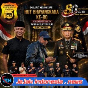 Kapolri Utus Perwakilan Resmi Hadiri Shalawat Kebangsaan HUT Bhayangkara ke-80 Bersama PW FRN Counter Polri di Banyuwangi