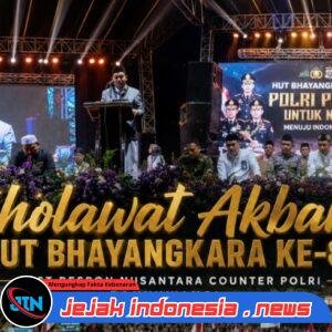 Fast Respon Nusantara Gelar Sholawat Akbar HUT Bhayangkara ke-80 di Banyuwangi, Ribuan Jamaah Padati Lokasi Acara