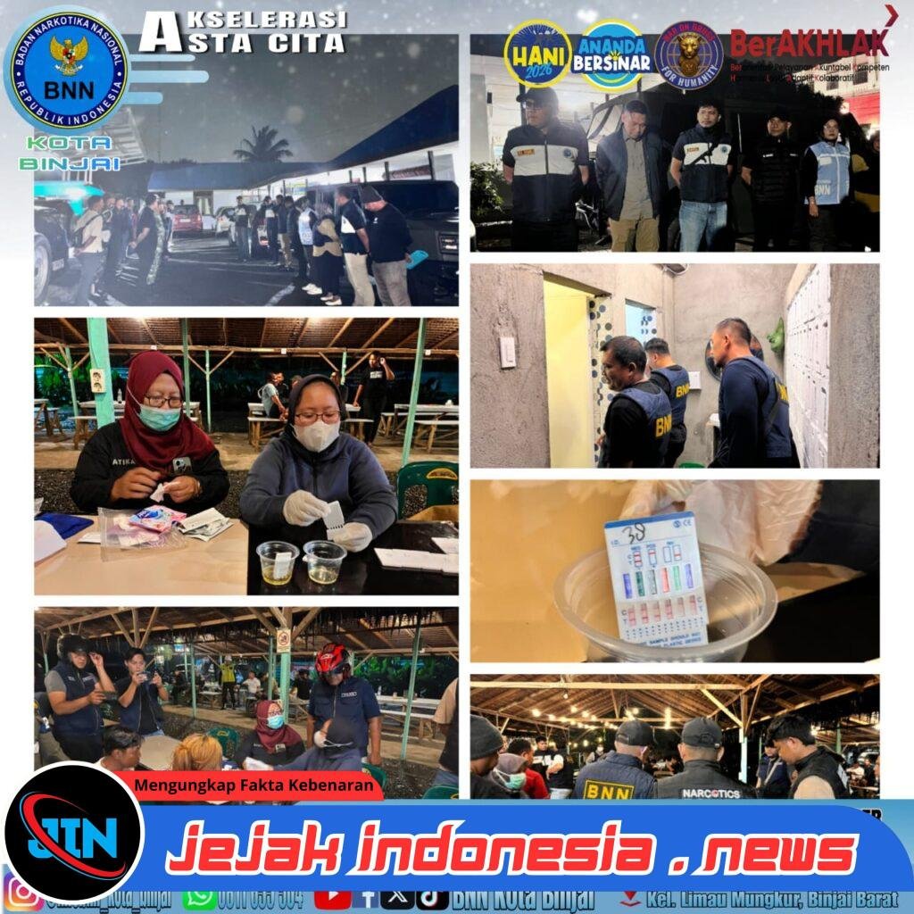 *Kepala BNN Kota Binjai dan Aparat Gabungan Razia Sejumlah Cafe, 6 Orang Positif Narkoba*