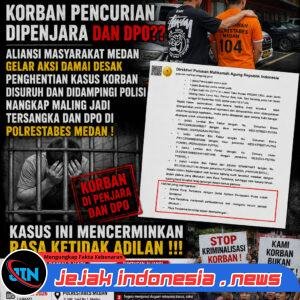 Sudah Ada Perdamaian, Maling Selamat!!!, Korban Pencurian Penjara dan DPO, Aliansi Masyarakat Medan Gelar Aksi Demo Desak Penghentian Kasus Korban Disuruh dan Didampingi Polisi Nangkap Maling Jadi Tersangka dan Dpo di Polrestabes Medan