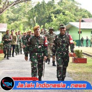 Satgas Pamtas RI-Malaysia Yonarmed 19/Bogani Terima Kunjungan Kerja Danrem 121/ABW, Tingkatkan Moril Prajurit di Perbatasan