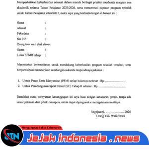 Surat Kesanggupan Sumbangan di SMAN Rogojampi Jadi Sorotan, Publik Pertanyakan Mekanisme Penghimpunan Dana