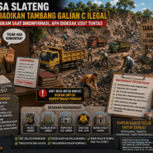 TKD Desa Slateng Diduga Dijadikan Tambang Galian C Ilegal, Kades MSU Bungkam Saat Dikonfirmasi, APH Didesak Usut Tuntas