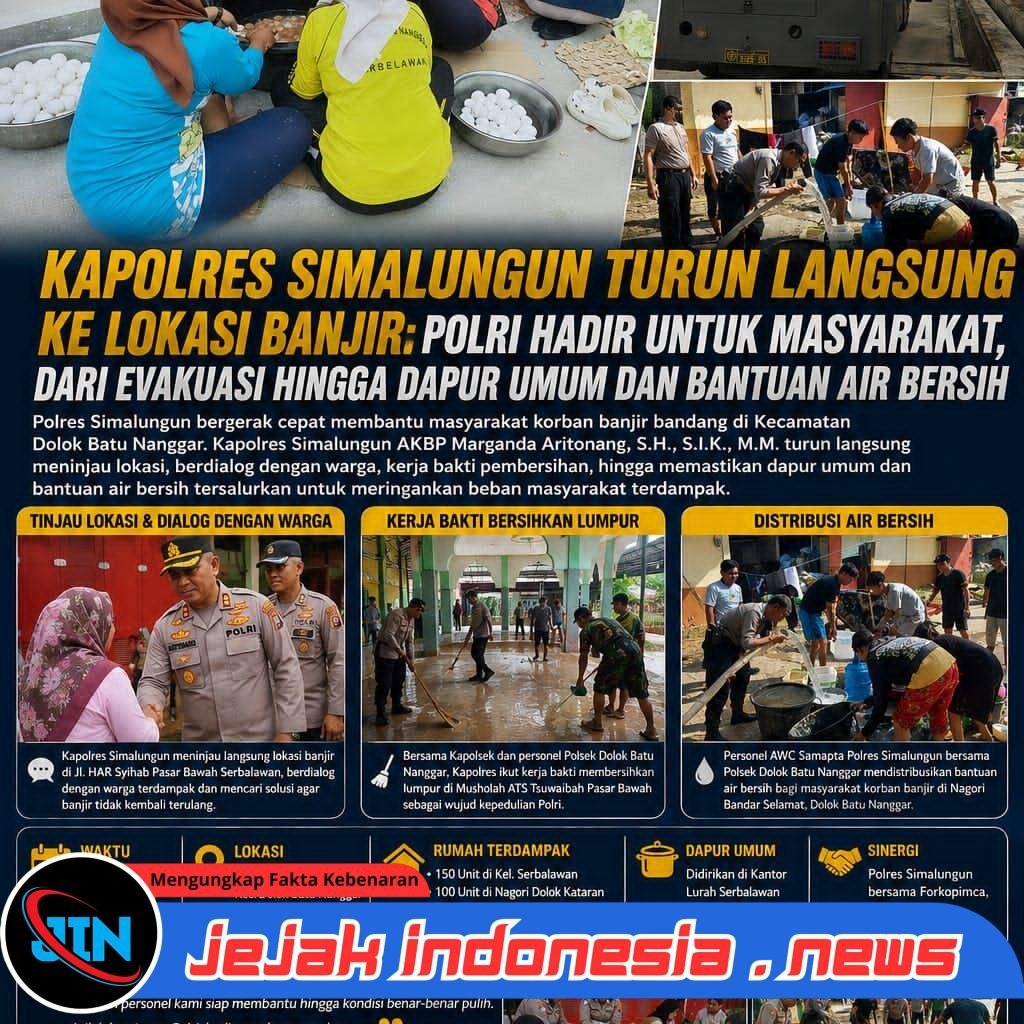 Kapolres Simalungun Turun Langsung Ke Lokasi Banjir: Polri Hadir Untuk Masyarakat, Dari Evakuasi Hingga Dapur Umum dan Bantuan Air Bersih