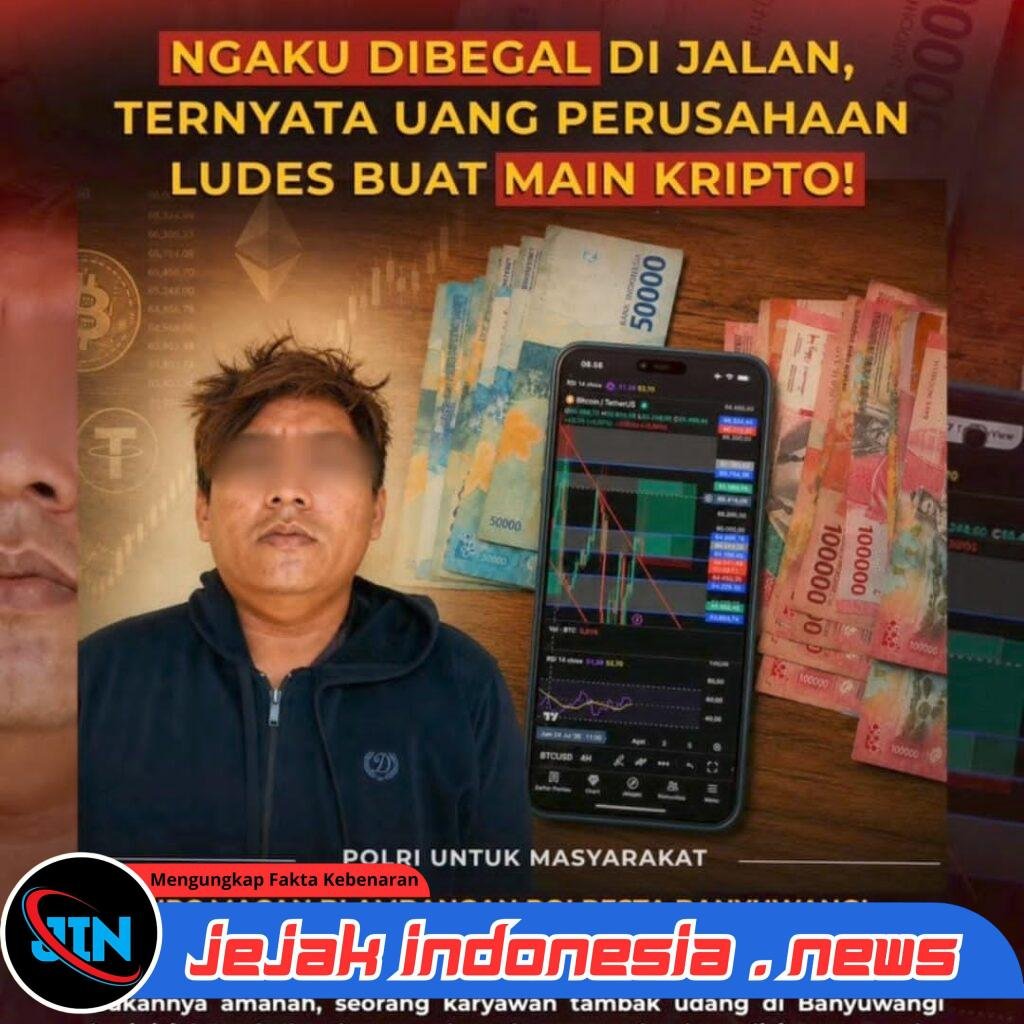 Ngaku Jadi Korban Begal, Uang Perusahaan Justru Diduga Ludes untuk Trading Kripto, Rekayasa Laporan Palsu Dibongkar Satreskrim Polresta Banyuwangi