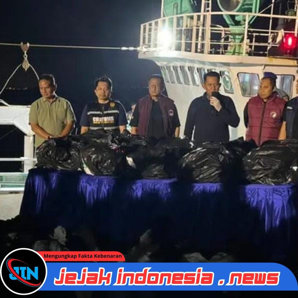 Operasi Gabungan di Laut Bintan Bongkar 1,3 Ton Ketamin, 65 Karung Disamarkan dalam Kemasan Teh Cina