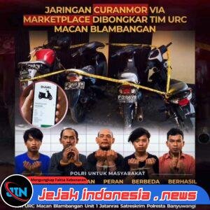 Jaringan Curanmor via Marketplace Dibongkar URC Macan Blambangan, Lima Tersangka Diamankan