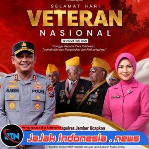 Kapolres Jember Ucapkan Selamat Hari Veteran Nasional 2026, Tegaskan Semangat Perjuangan Harus Menjadi Teladan Generasi Muda