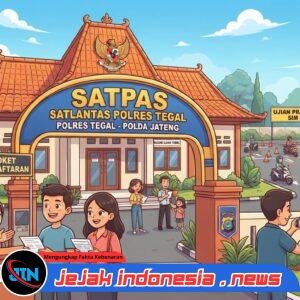 Pelayanan SIM di Tegal semakin Humanis,tampil dengan senyum menyambut hari kemerdekaan RI.