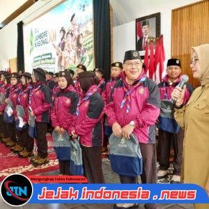 Bupati Ipuk Lepas 32 Kontingen Pramuka Banyuwangi ke Jambore Nasional ke 12 di Cibubur   