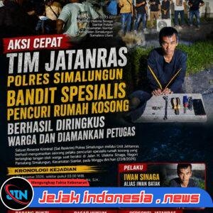 Gerak Cepat Jatanras Simalungun, Bandit Spesialis Rumah Kosong Diringkus Warga dan Polisi